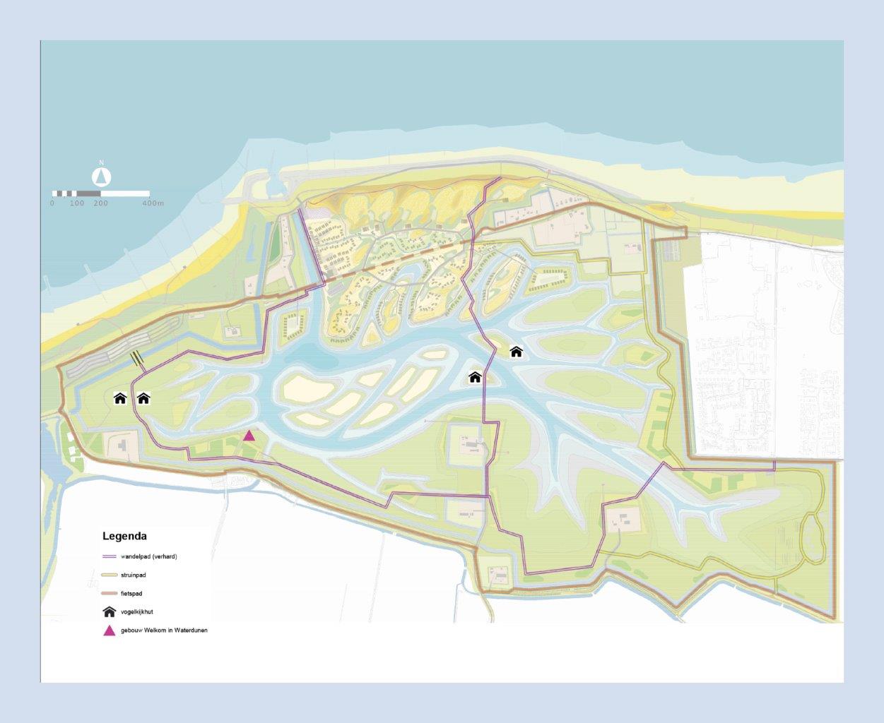 Plattegrond met toekomstig wandelpad